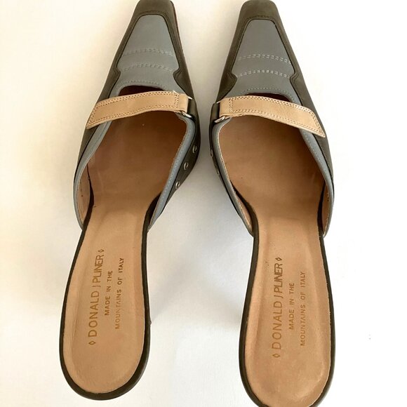 Donald Pliner Leather Shoes - Designer Mules Size 8 - Picture 7 of 8